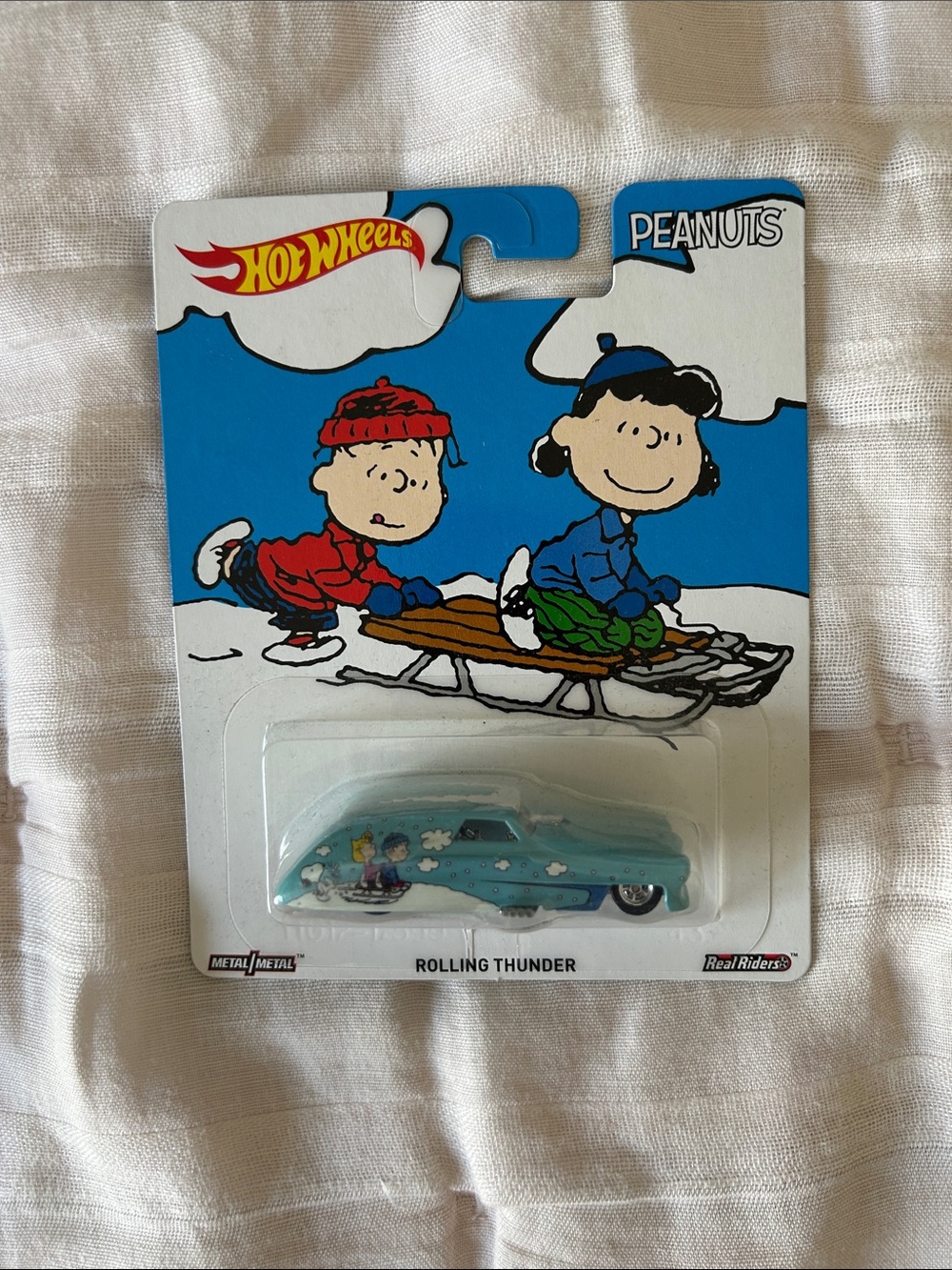 Peanuts Rolling Thunder Kids Toy Car - Light Blue Hot Wheels Christmas